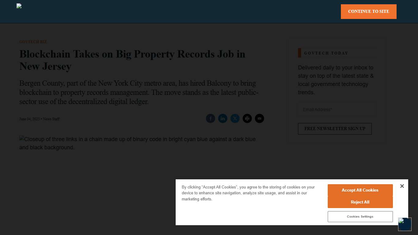 Blockchain Takes on Big Property Records Job in New Jersey